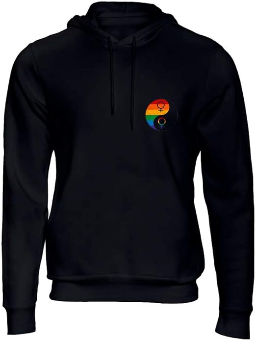 Blusa Moletom LGBTQ+ Pride Yin-Yang Espelho de Vênus 22 Preto 