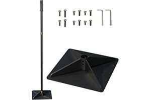 Ansionsol Garden Steel Tamper with 47 inch Adjustable Handle & Rubber Grip, 10" x 10" Heavy Duty Soil Tamper Tool for Ground & Gravel Leveling, Steel Dirt Compactor for Yard, Sand, Asphalt, Driveway