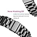 Fitbit Versa Bands, Kmasic Stainless Steel Metal Replacement Bracelet Starp Band for Fitbit Versa Sports Smart Watch Fitness, Black