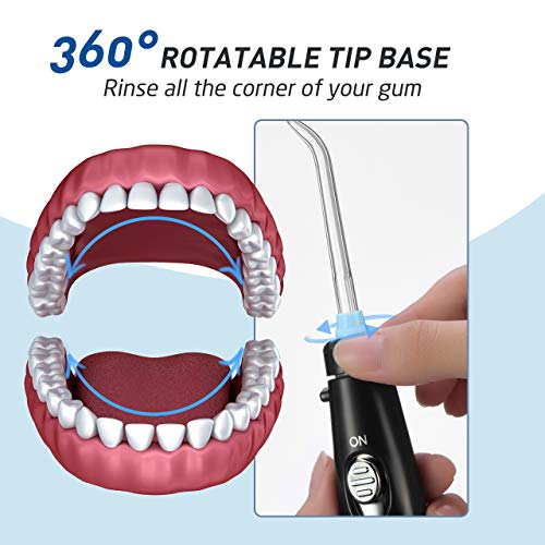 Habor Upgraded Water Flosser, FDA 600ML Water Dental Flosser with 7 Multifunction Tips for Family Use, Leak Proof Oral Irrigator with 10 Pressure Settings for Braces Teeth Care