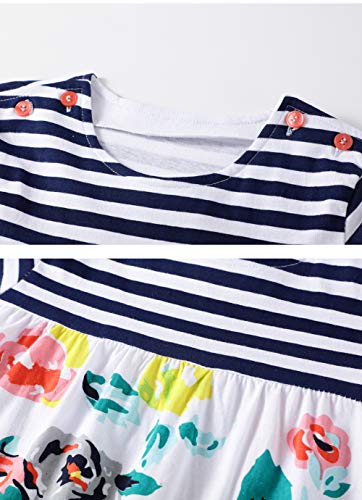 Baby Girls Casual Dresses Summer Cotton Striped Cute Printed Playwear Skirt 18M