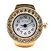 Sinceda Womens Rose Gold Crystal Quartz Finger Ring Watch with Gift Box