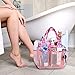 Portable Shower Caddy Dorm, Large Capacity, Quick Dry Toiletry Bag with Metal Hook, Hanging Shower Bag, College Dorm Room Essentials for Girls Boys, Mesh Toiletry Shower Tote for Gym and College Dorm (Pink)