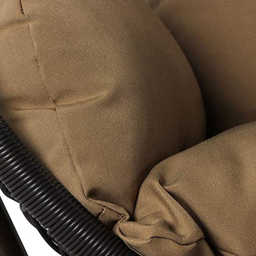 DEKO VERTRIEB BAYERN Luxus Premium Rattan Hängesessel Set Hängekorb Polyrattan Hängestuhl Hängeschaukel inkl. Rücken-und Sitzkissen – Bild 7