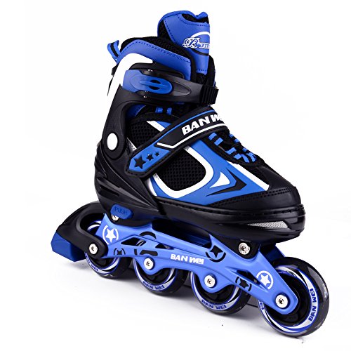 MammyGol Adjustable Inline Skates for Kids with Light up Wheels,Flashing Beginner Roller Skates