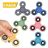 New Crack Fidget Spinner 6 Pack ADHD Stress Relief Anxiety Toys Best Autism Fidgets Hand spinners for Adults Children Finger Toy with Bearing Focus Fidgeting Restless Tri-spinner by SCIONE