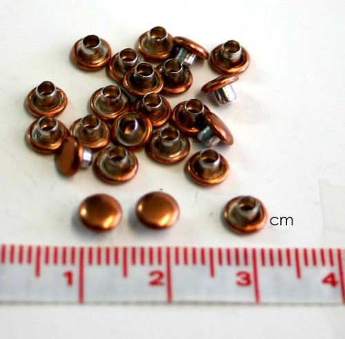 1/8" Copper Top Painted Flat Top Round Eyelets - 50 Pack