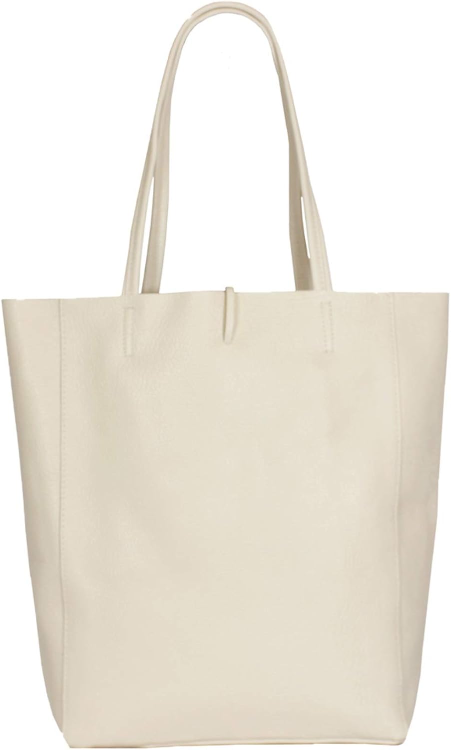 cream leather tote bag