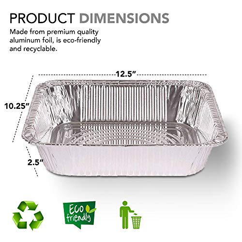 Stock Your Home 9x13 Aluminum Pans (20 Pack) Disposable & Recyclable
