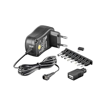 Universal Netzteil 1000mA 3V / 4,5V / 5V / 6V / 7,5V / 9V / 12V inkl. 8 Adapterstecker plus USB