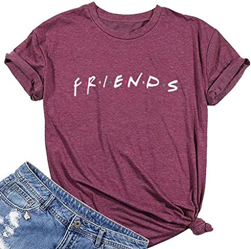 MAXTREE Women Friends Graphic T shirts Funny Tops