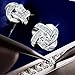 Fashion Jewelry Womens Ear Stud Cubic Zirconia Rhinestone Earrings for Women Girls gift (Sliver)