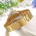JewelryWe Luxury Women Men Unisex Gold Tone Stainless Steel Band Quartz Wrist Watch Fathers Day Gift