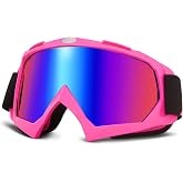 KEMIMOTO Dirt Bike Goggles - Motocross &amp; ATV/UTV Goggles with Anti UV Protection