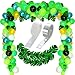 120 Pcs Jungle Party Balloons Garland Arch Kit with Artificial Tropical Palm Leaves Green Jungle Theme Balloons Confetti Balloons for Tropical Baby Shower Party Animal Wild One Birthday Party Supplies