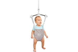 Infant Master Baby Doorway Jumpers, Sturdy Johnny Jumper w/Adjustable 10.8"-23.6" inches Strap, Soft Baby Johnny Bouncer w/Seat Bag, Ideal Gift for Infant, Portable and Easy to Use, Grey