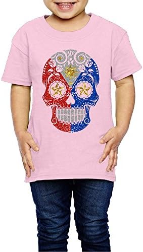 DSEPAA Filipino Flag Sugar Skull Boys' Girls' Cotton Short Sleeve T-Shirt 2 Toddler