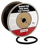 Crawford-Lehigh BKSBP860 3/8-Inch-by-600-Foot Solid Braid Derby Poly Rope, Black
