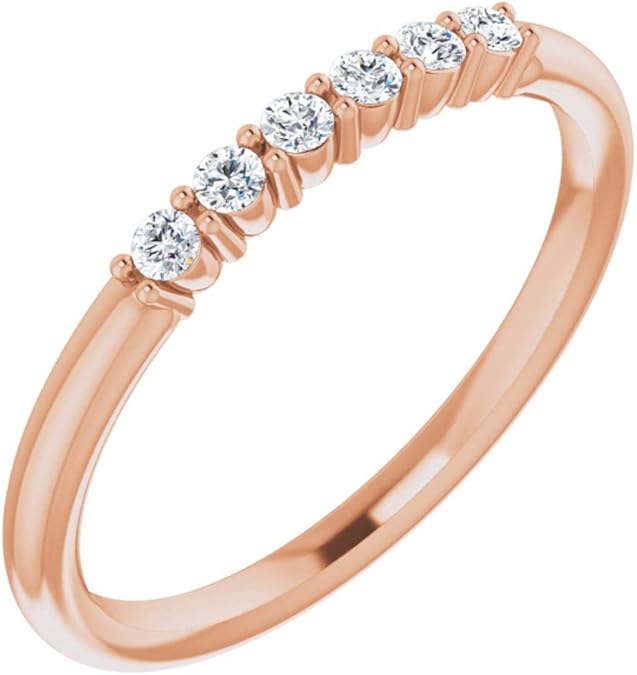 14k Rose Gold Diamond Stackable Ring, Size 7 Amazon.ca Jewelry