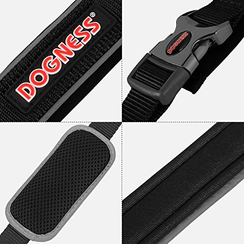 DOGNESS Classic Dog Halter Harness, Traffic Control Handle Belly Protector Metal Buckle, Reflective Soft Padded Nylon, for Small Medium Large Dogs, Matching Leash Collar Sold Separately, Black S/M - Thumbnail 4