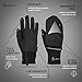 TrailHeads Mens Running Gloves Touchscreen Fingers & Convertible Waterproof Mitten Shell - for Winter, Reflective, Warm
