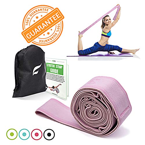 Exercise Resistance Band, High Elastic Resistant 9 Loops Yoga Stretching Strap, Ideal for Tone Muscles Dancer Gymnast Warm up Rehab Physical Therapy Recovery Flexibility Hamstring, Free Bag and Guide