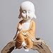 White Ceramic Little Cute Buddha Statue Buddha Figurines Home Decor Creative Crafts Ornaments Gift Delicate Ceramic Arts and Crafts (Red)