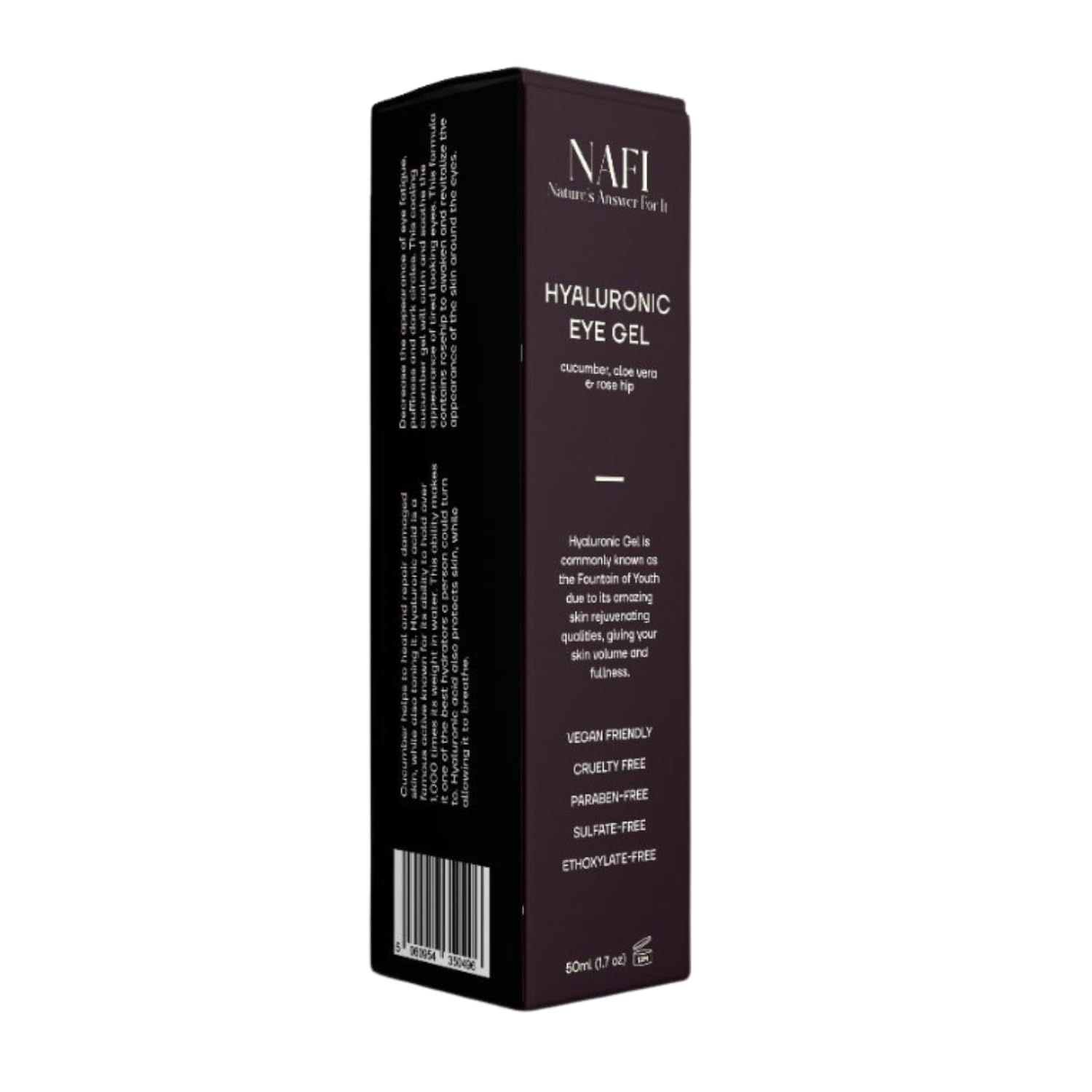 NAFI Hyaluronic Cucumber Eye Gel 50ml – Formerly Zyzven Naturals – Hydrating, Cooling & Brightening Under-Eye Gel for Puffiness, Dark Circles & Fine Lines – Vegan, Fragrance-Free