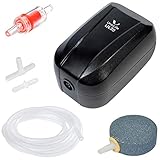 Uniclife Aquarium Air Pump 2 L/Min 2 W Single Outlet Oxygen Pump with Accessories for 10-30 Gallon Fish Tank
