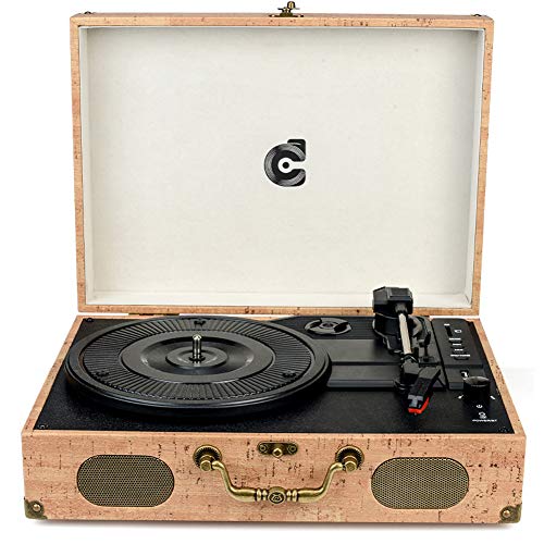 Vinyl Player Turntable Record Player with Speaker LP Turntable Vintage Record Players Suitable Turntable Portable Wireless Record Player Support USB Phonograph with AUX RCA Headphone Jack (Light Wood)