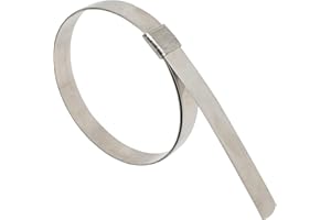 SORUDA 5/8" W x 0.025" Th x 4" Di (50 Pack) Center Punch Clamp band hose clamps 201 stainless steel