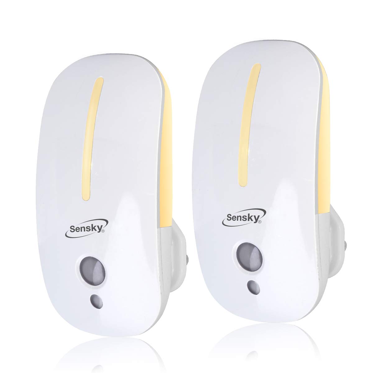 Sensky 2 Packs Plug in LED Night Lights Dusk to Dawn Photocell Sensor Nightlight, Two Levels of Brightness Adjustable, Dimmable Night Light for Hallway, Bedroom, Kids’ Room, Kitchen, Stairway