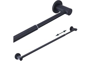 JAZBREY 18-31.5 inches Adjustable Magnetic Curtain Rod for Metal Door, Magnetic Towel Bar Holder for Kitchen Refrigerator, Magnet Flip Calendar Chart Rod for Classroom Whiteboard, Black, 1 Pack