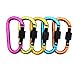 5PCS Assorted Colors Aluminum Carabiner Clip D Shape Spring Buckle Keychain for Home,Camping,Hiking and Traveling