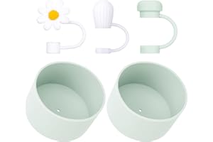 DUNLAGUE Boot and Straw Cover Set - 2pcs Silicone Boot, 3pcs Straw Cap, Bottom Protector for Stanley Cup H2.0 30oz & 40oz, Exact Color Match with Stanley, Accessories