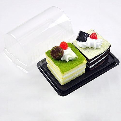 100 Clear Top Plastic Boxes Holders Caffiers for Small Cake Rolls Desserts Parties Bakeries by QQ Studio Group