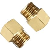 Pysrych 2pcs 1/4 "NPT macho a 1/4" BSPP hembra adaptador de tubería de latón