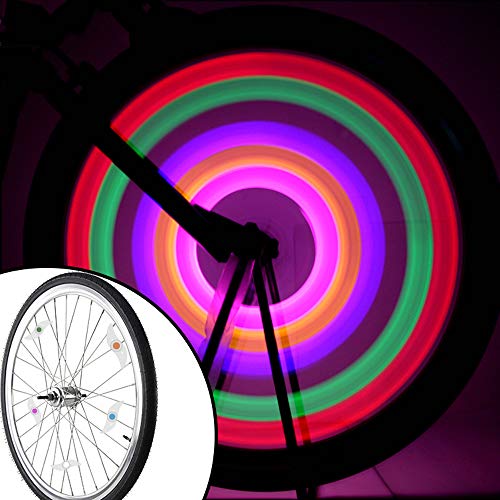 YuCool 10 Packs Bike Spoke Light, Colorful Bike Wheel Lights LED Bike Light with 10 Pcs CR2032 Batteries 10 Pcs Zip Ties for Bicycle Wheel Decoration-5 Colors
