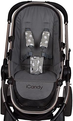 Outlook Universal Cotton Stroller Strap & Buckle Cover (Grey Birds)