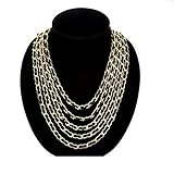 Anmao Fashion Muliti Gold Tone Black White Wedding Vintage Necklace Chain Choker For Women N6-01