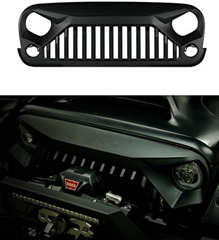 Front Upgrade Grill Matte Black Grille for Jeep Wrangler Rubicon Sahara Sport Jk 2007 2008 2009 2010 2011 2012 2013 2014 2015 2016 2017