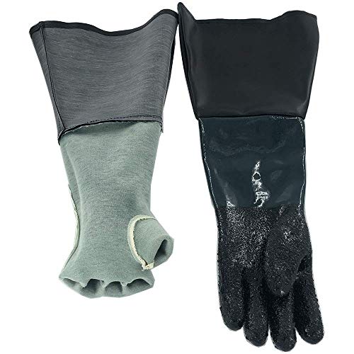 ColouredPeas 23.6" Sandblasting Protection Rubber Gloves for Sandblast Cabinets - Thumbnail 3