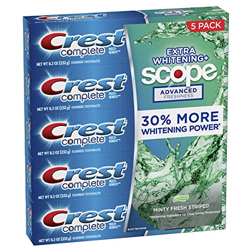 Crest Complete Extra Whitening + Scope Advanced Toothpaste 8.2oz (232g), 5-pack