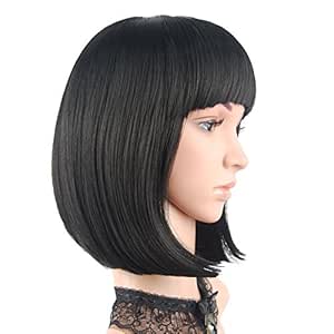 Amazon Com Enilecor Short Bob Hair Wigs 12 Straight With Flat