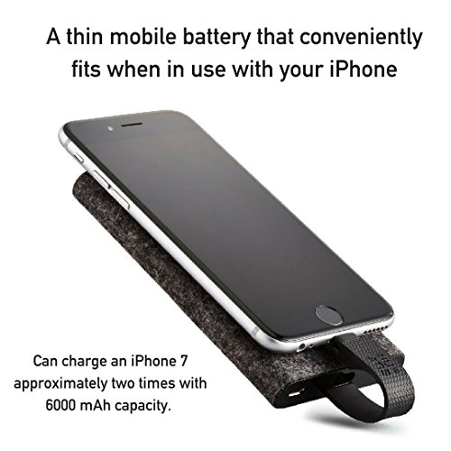 NuAns TAGPLATE - 6000mAh Mobile Battery with Lightning Cable (Built-in, Tangle Free) - Saffron - MFI - Portable Battery w/Lightning - Good design Award '15 winner - Japanese Brand - Ideal for Gift Cell Phones & Accessories, Accessories, Batteries & Battery Packs, Portable Power Banks
