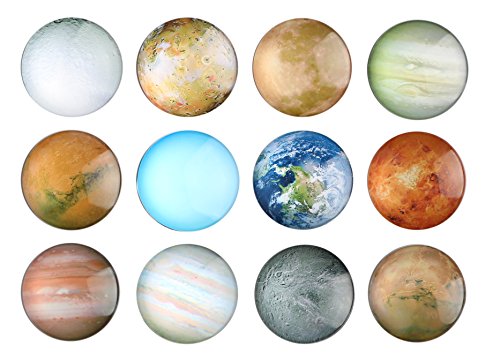 12 Planetary Fridge Magnets - Refrigerator Magnets, Office Magnets, Calendar Magnet, Whiteboard Magnets,Perfect Decorative Magnet Set