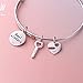 925 Sterling Silver Inspiration Engraved Love Friendship Adjustable Bangle Bracelet Gift for Women Girls, 7.5' (Friendship)