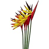 Rikyo Artificial Flowers 6Pcs Bird of Paradise 23" Permanent Flower,Strelitzia Tropical Imitation Plant Flower Bouquets for Office Home Party Decorations,Arrangement Potted Plants (Yellow)