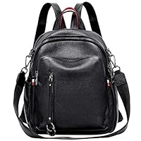 ALTOSY Fashion Genuine Leather Backpack Purse for Women Shoulder Bag Casual Daypack (S9, Black)