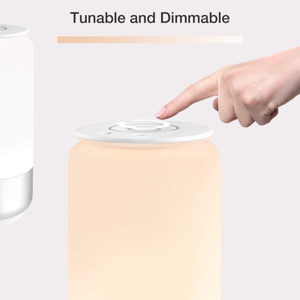 WiFi Smart Table Lamp for Bedrooms, LE LampUX Touch Bedside Lamp Works with Alexa Google Home, Modern Dimmable LED Nightstand Lamp, White & RGB Color Changing Night Light for Kids Room, Living Room - - 